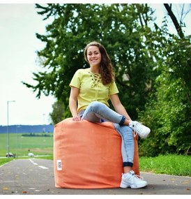 EMI Körte alakú narancssárga színű velúr babzsákfotel