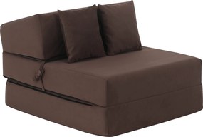 Összecsukható matrac/fotel, 2v1, barna Taupe, PELOS