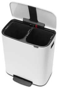 Fehér acél szelektív pedálos szemetes 60 l Bo – Brabantia