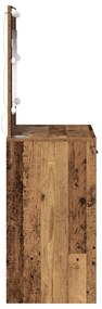 LED világítással ellátott sminktükör Öreg fa 78,5x41x135 cm