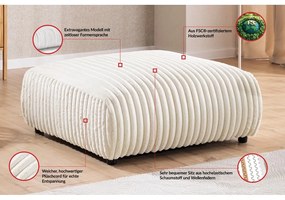 Krémszínű kordbársony lábtartó Justin – Ropez