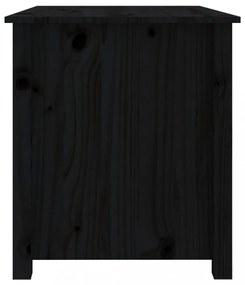 fekete tömör fenyőfa dohányzóasztal 71 x 49 x 55 cm