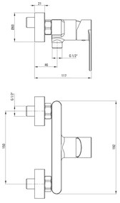 Deante BGA_040M - ALPINIA zuhanycsaptelep, fényes króm