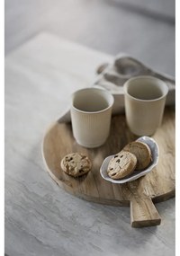 Fehér-natúr színű dohányzóasztal kő asztallappal 140x60 cm Orwel - Rowico