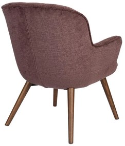 Sötétlila bársony fotel Lenn – Dutchbone