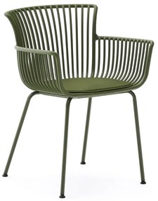 Sötétzöld fém kerti szék Surpika – Kave Home