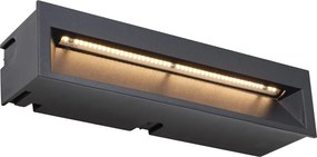 6 darabos modern, süllyesztett fali lámpa szett fekete 28cm LED-del IP65 - Mert