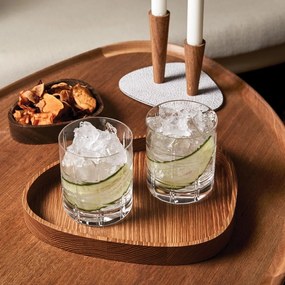 Natúr színű dekoratív fa tárolódoboz 26x23x3 cm Curve L – LIND DNA