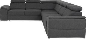 Sarok ülőgarnitúra, szürke, SEGORIA LUX