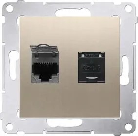 Dupla internet aljzat RJ45 kat.6 arany Kontakt Simon 54