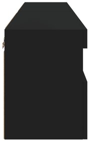 2 db fekete fali TV-szekrény LED-világítással 60x30x40 cm