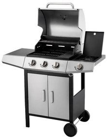 Fieldmann - Gáz grill 4x égő matt króm/fekete