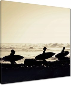 Vászonkép 60x60 Szörfözés naplemente