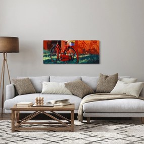 Piros kerék képe, akril festés (120x50 cm)