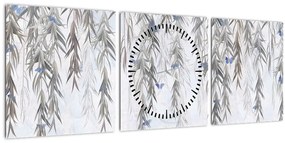 Kép - Fűzfa gallyak pillangókkal (órával) (90x30 cm)