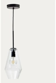 Fekete függőlámpa üveg búrával ø 17 cm Mao – Kave Home