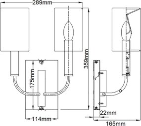 Feiss BRIANNA FE-BRIANNA2-PN Fali lámpa 2x60W/E14
