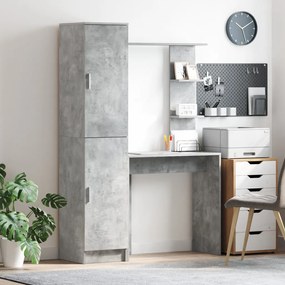 Tárolós Íróasztal Beton Szürke Szerelt Fa