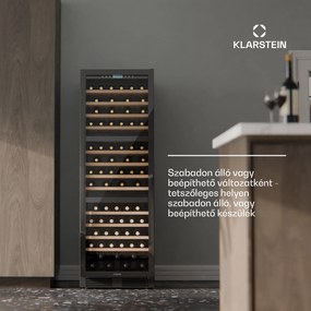 Klarstein Vinovilla Trio borhűtő, 143 palack, 3 zóna, 38 dB, 12 polc, kompresszor, 413 liter