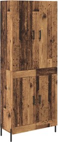 vidaXL Magasfiú Falra szerelhető Öreg fa 69,5 x 34 x 180 cm Faanyag