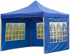 Pavilon Kerti Sátor Kék 3X3 M Vízálló 3 Ablakfal