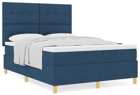 Box Spring Ágy Matraccal Kék 140x200 cm Szövet