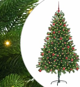 vidaXL Karácsonyfa 300 LED-del állvánnyal Zöld 180 cm PE