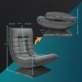 Casaria® Relaxációs szék - szürke