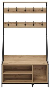 vidaXL Ruhafogó polcokkal Artisan tölgy 100 x 41 x 184 cm Faanyag