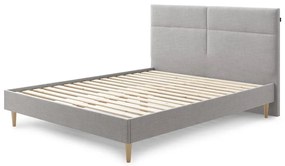 VilĂĄgosszĂŒrke kĂĄrpitozott franciaĂĄgy ĂĄgyrĂĄccsal 180x200 cm Elyna â Bobochic Paris