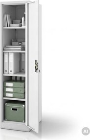 Kartotékos iratszekrény kulcsos szürke, 450x1850x600 mm: ALEX D600