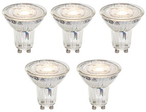 5 darabos GU10 50 mm-es, Kelvin szerint szabályozható LED izzókészlet, átlátszó, 4,9 W, 400 lm, 2200-3000 K
