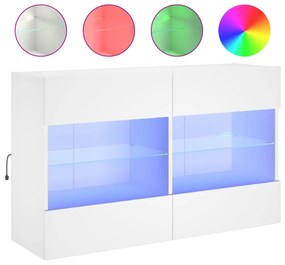 fehér fali TV-szekrény LED-világítással 98,5x30x60,5 cm