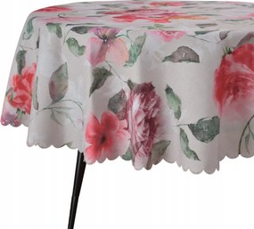 Abrosz Foltálló Ovális 140X200 Bézs Különböző Virágok Abrosz Ovális Asztalra