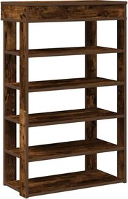 vidaXL füstös tölgy színű szerelt fa cipőtartó 60x30x98 cm