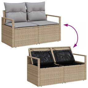 Kerti Kanapé Szett párnával 5 pcs Beige és Világosszürke