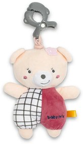 Baby Mix Maci gyerek zenélő plüss játék csipesszelrózsaszín, 24 cm