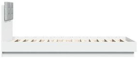 fehér ágykeret fejtámlával és LED-világítással 100 x 200 cm