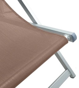 2 db barna alumínium és textilén összecsukható strandszék
