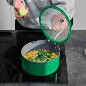 Indukciós tűzhelyhez alkalmas edény fedővel-kerámia felülettel 2,4 l Meda 3.0 – FABINI