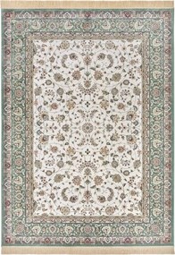 Szőnyeg 160x230 nappaliba,hagyományos klasszikus zöld-krém minta