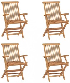 4 db tömör tíkfa összecsukható kerti szék