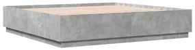 betonszürke szerelt fa ágykeret 200 x 200 cm