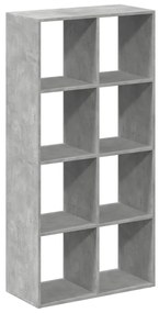 betonszürke szerelt fa elválasztó könyvespolc 69,5x29x137,5 cm
