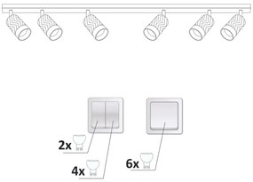 spotlámpa ARRAS 6xGU10/10W/230V fekete