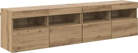 vidaXL TV Fali Szekrények 2 pcs Artisan tölgy 80 x 30 x 40 cm Faanyag