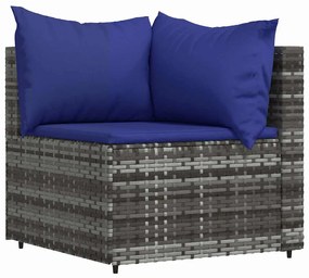 4 részes szürke polyrattan kerti ülőgarnitúra párnákkal