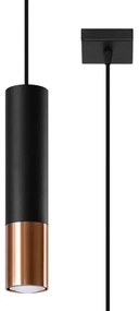 Sollux SL.0946 - Csillár zsinóron LOOPEZ 1xGU10/10W/230V fekete/réz