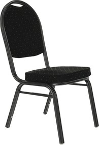 Szék, egymásba rakható, szövet fekete/szürke keret, JEFF 2  NEW