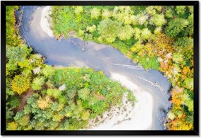 Poszter keretben 60x40 Forgó folyó Erdő Ősz